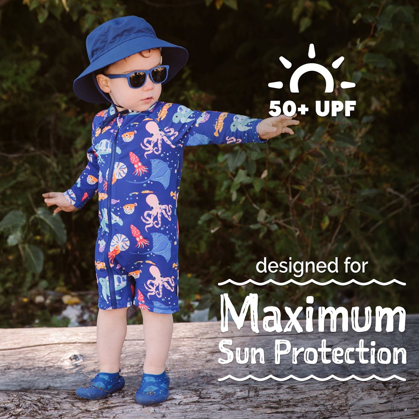 Jan & Jul 1-pc UV Jumpsuit - Sea Friends