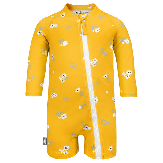 Jan & Jul 2-pc UV Jumpsuit - Yellow Flower