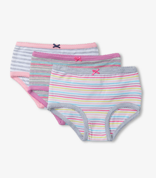 Hatley Vibrant Stripes Girls Hipster Underwear 3 Pack