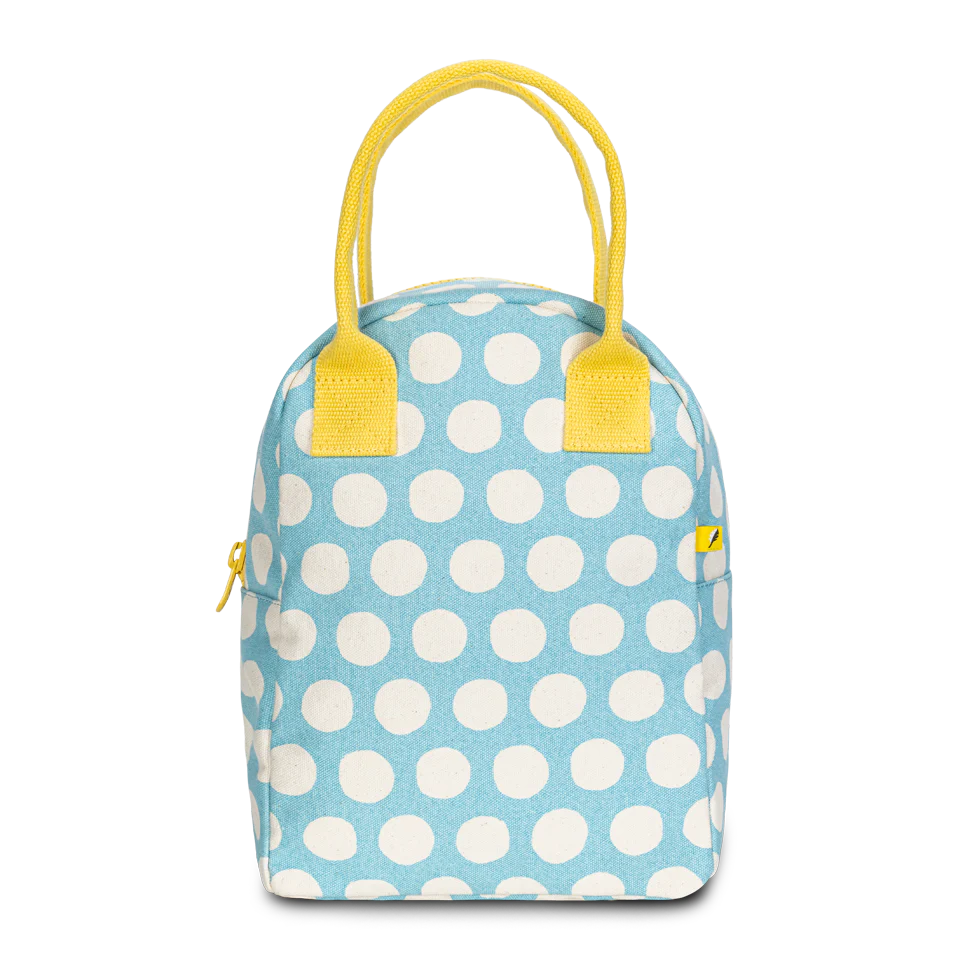 Fluf Zipper Lunch Bag- Dot Blue