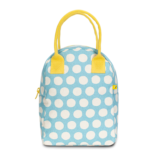 Fluf Zipper Lunch Bag- Dot Blue