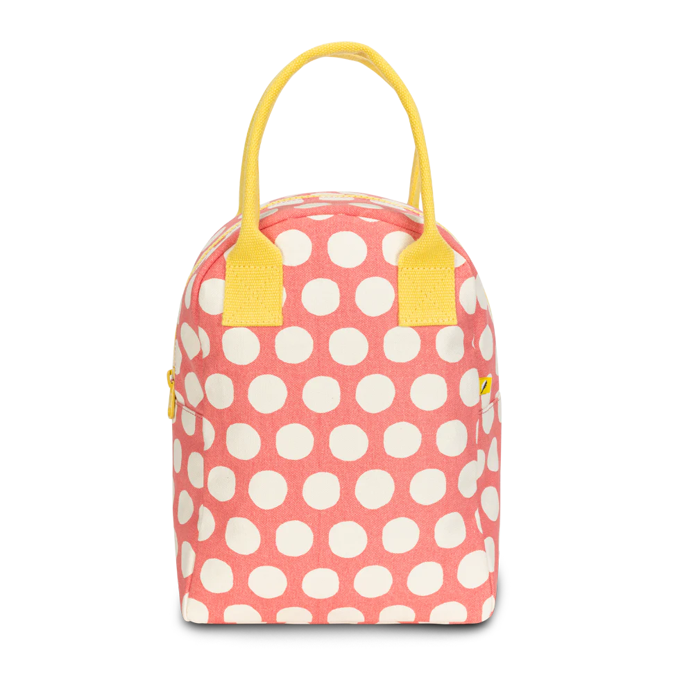 Fluf Zipper Lunch Bag- Dot Pink