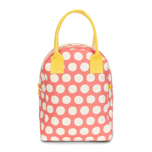 Fluf Zipper Lunch Bag- Dot Pink