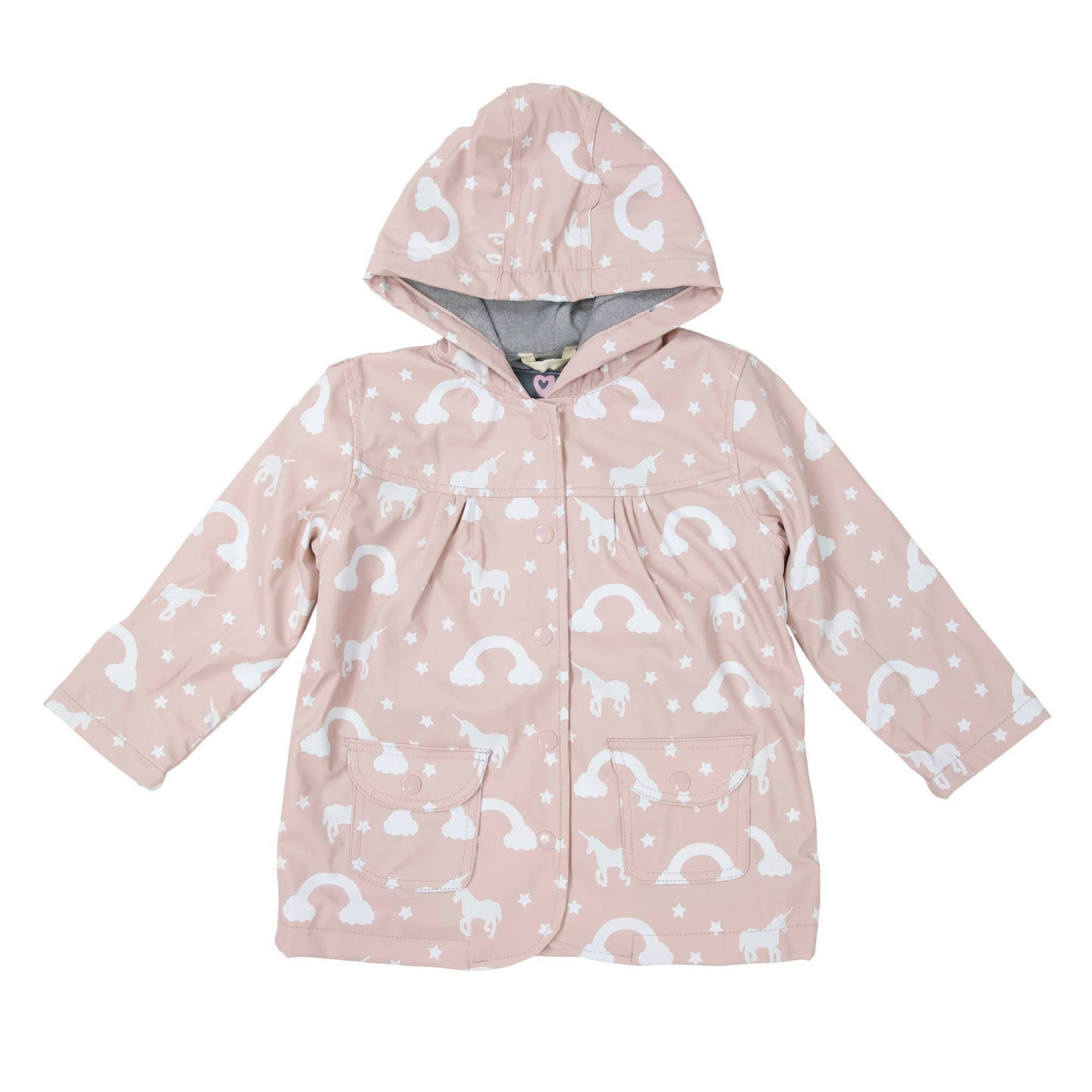 Korango - Colour Change Unicorn Raincoat Dusty Pink - Terry Towel