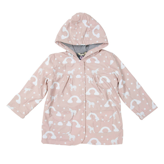 Korango - Colour Change Unicorn Raincoat Dusty Pink - Terry Towel