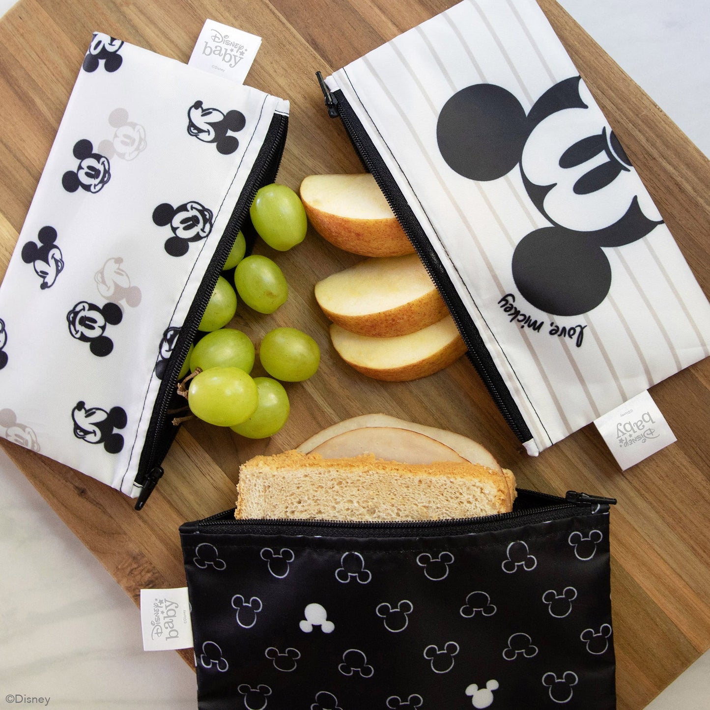 Disney - Reusable Snack Bag 3Pk - Love Mickey