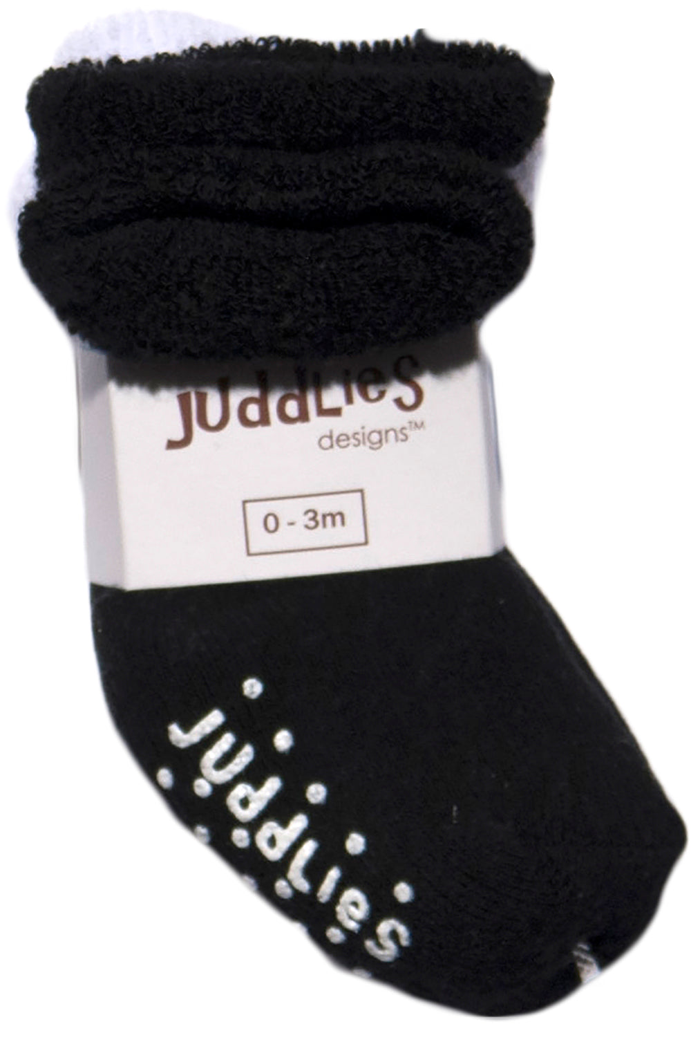 Juddlies - 2Pairs Infant Socks - Black + White