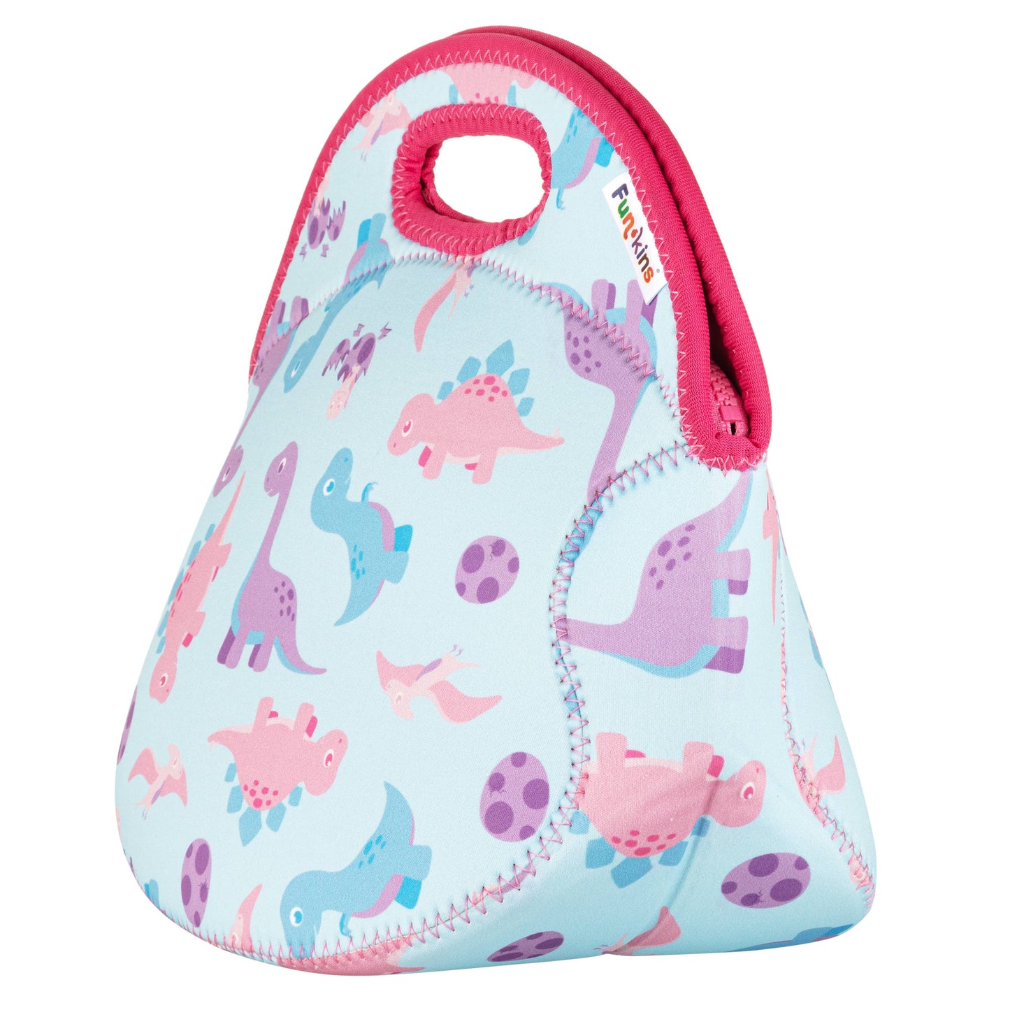 My Funkins - Large, Machine Washable Lunch Bag for Kids - Pink Dinos