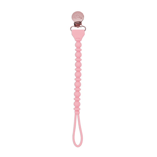 Itzy Ritzy - Sweetie Strap™ Silicone One-Piece Pacifier Clips: Pink Beaded