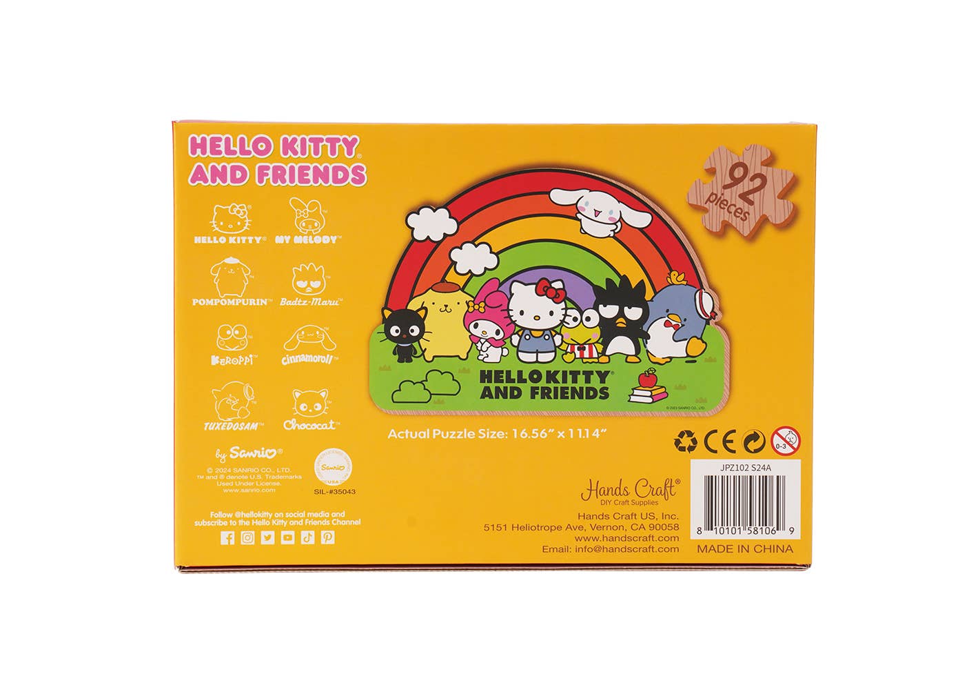 Hands Craft - Hello Kitty Wooden Jigsaw Puzzle: Hello Kitty Rainbow