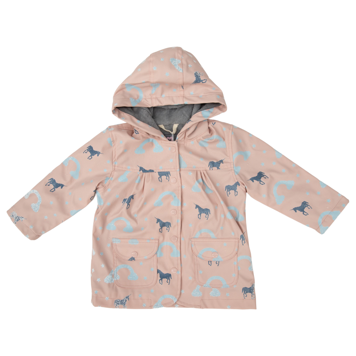 Korango - Colour Change Unicorn Raincoat Dusty Pink - Terry Towel