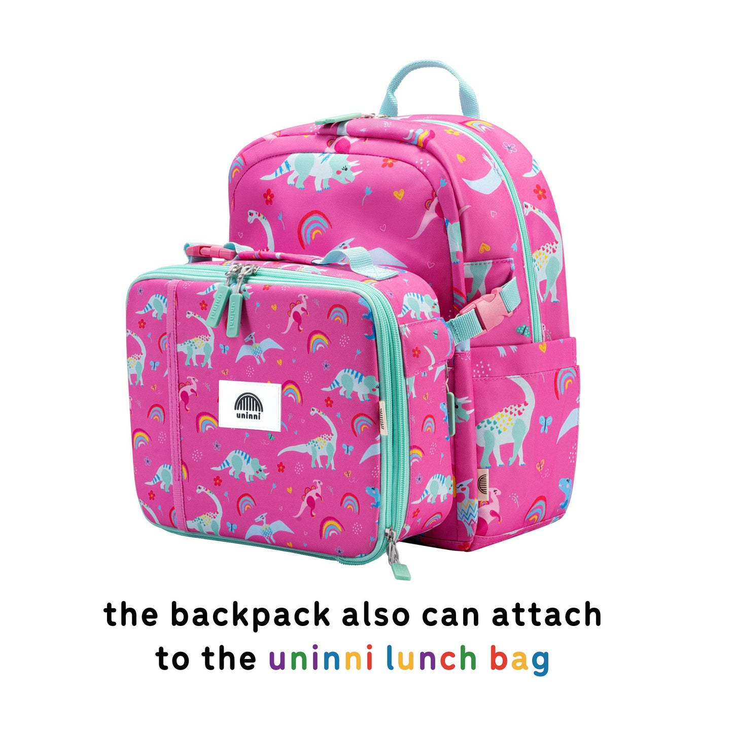 Uninni - Ethan Backpack-Pink Dinosaur