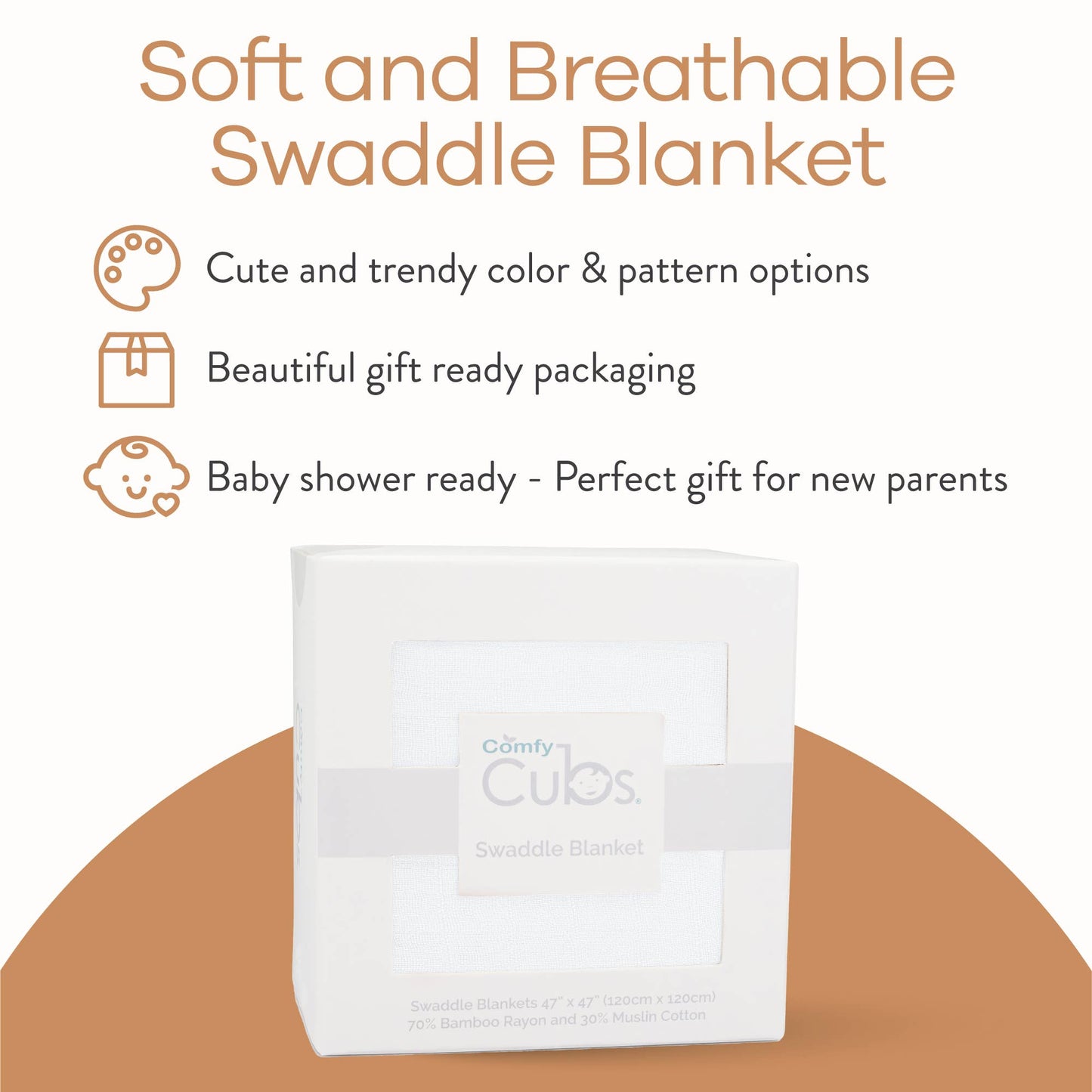 Comfy Cubs - Baby Muslin Swaddle Blankets,  Pack Of 1 & 2 By Comfy Cubs: Pack Of 1 / Blush Sun