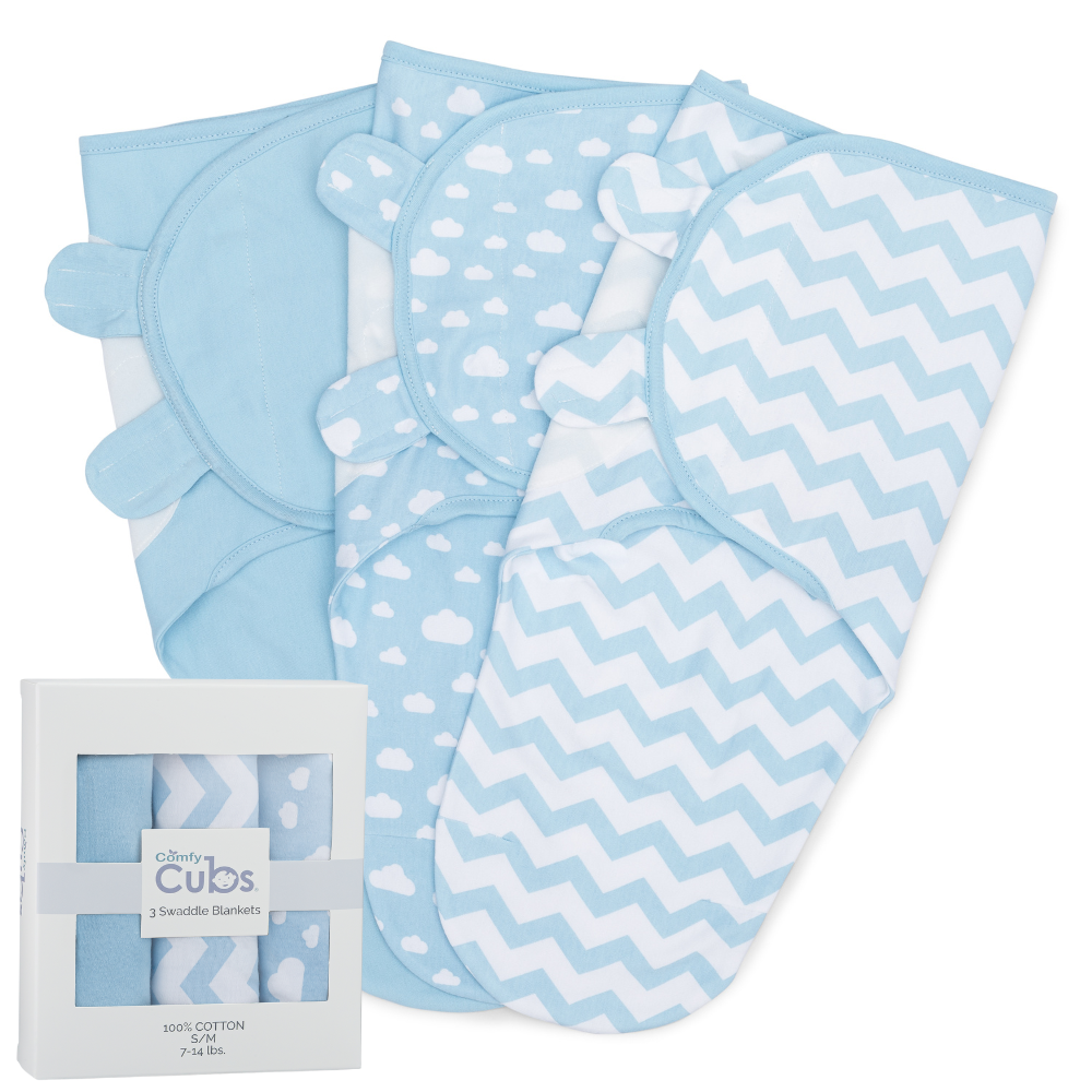 Comfy Cubs - Baby Easy Swaddle Blankets - Pack Of 3 By Comfy Cubs: Small/Medium / Blush/Mauve/Mulberry