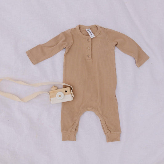 Earth Baby Outfitters-Bamboo Ribbed Long Sleeve Romper