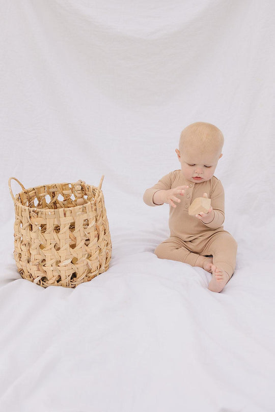 Earth Baby Outfitters-Bamboo Ribbed Long Sleeve Romper