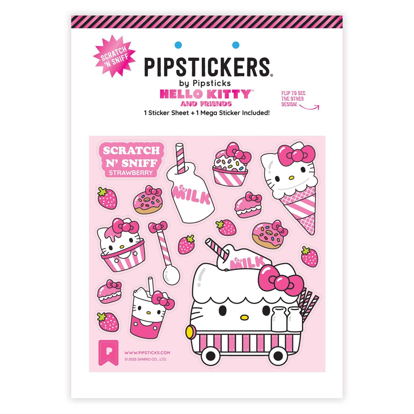 Pipsticks - Hello Kitty Milk Cart Scratch 'N Sniff (2Ct) Stickers