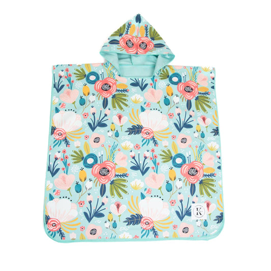 K5 - Children'S Microfiber Poncho “ Bouquet Of Flowers