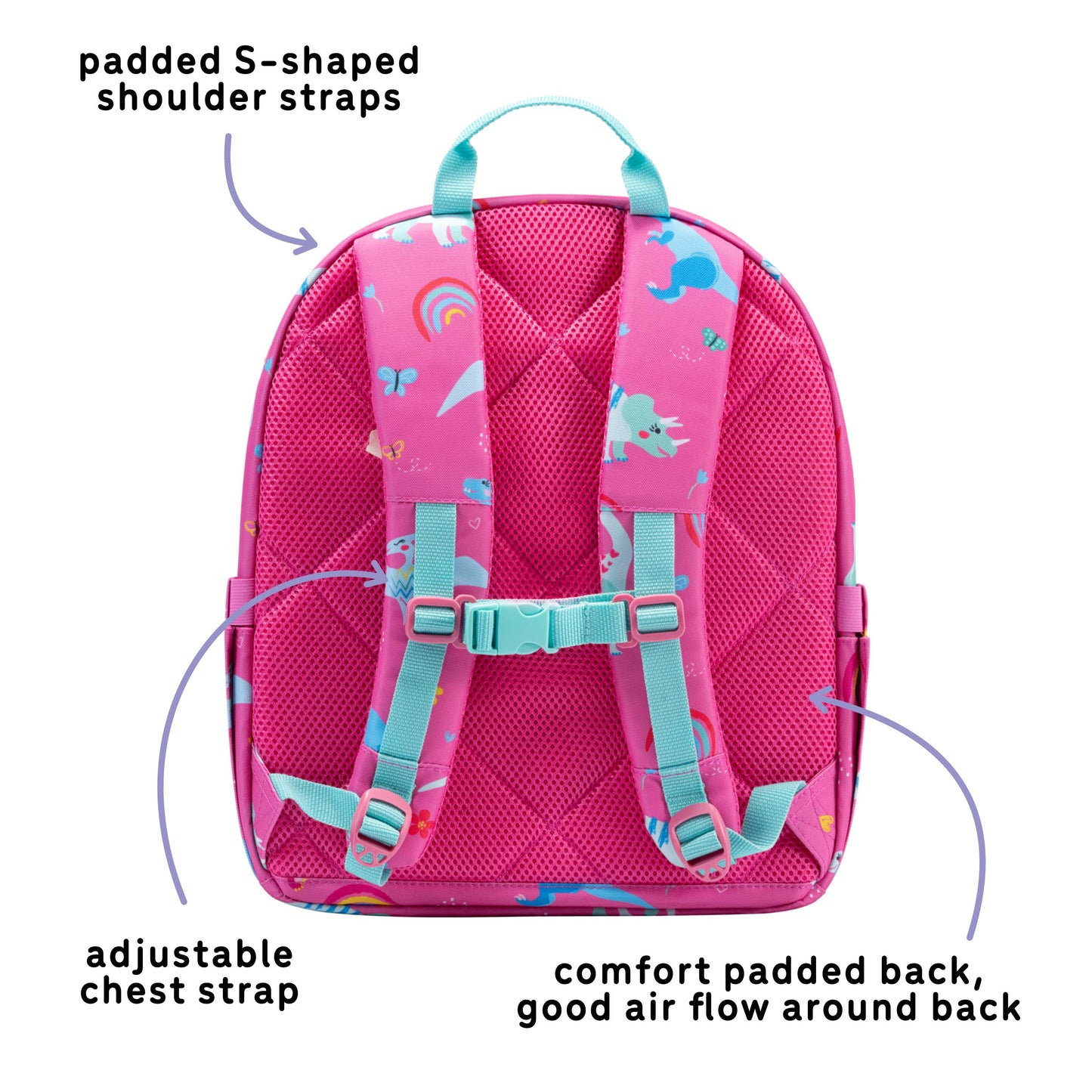 Uninni - Ethan Backpack-Pink Dinosaur