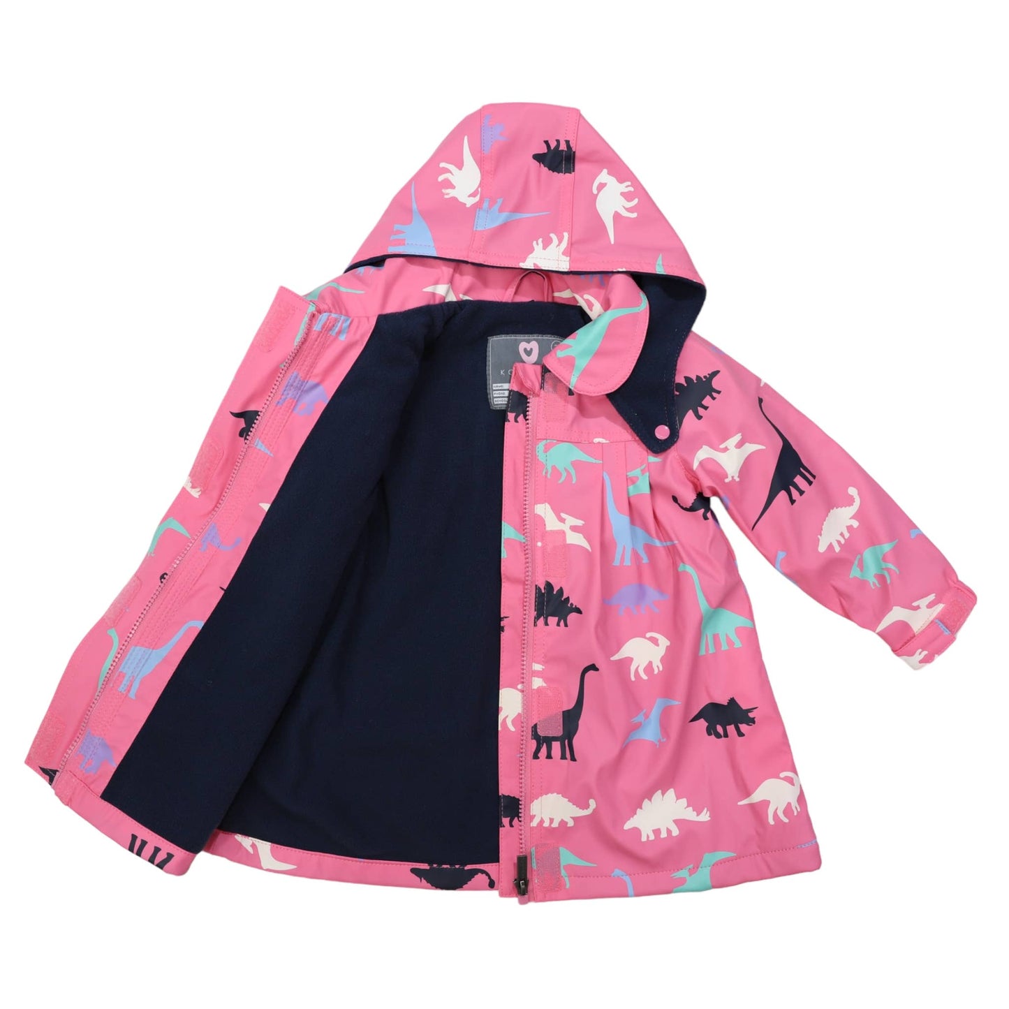 Korango - Dinosaur Colour Change Raincoat Hot Pink - Polar Fleece