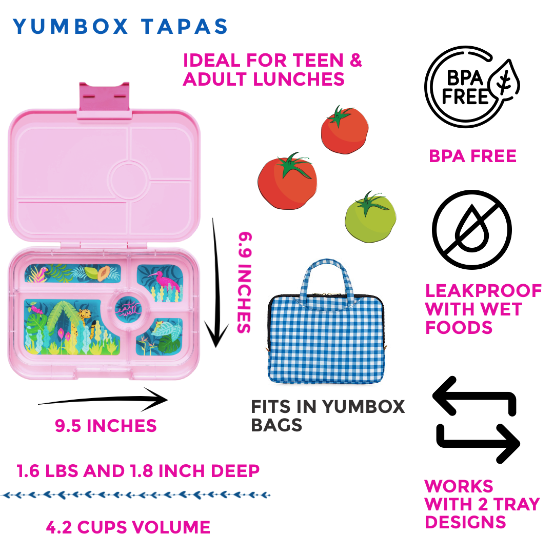 Yumbox Tapas- Leakproof Bento Lunch Box - Capri Pink