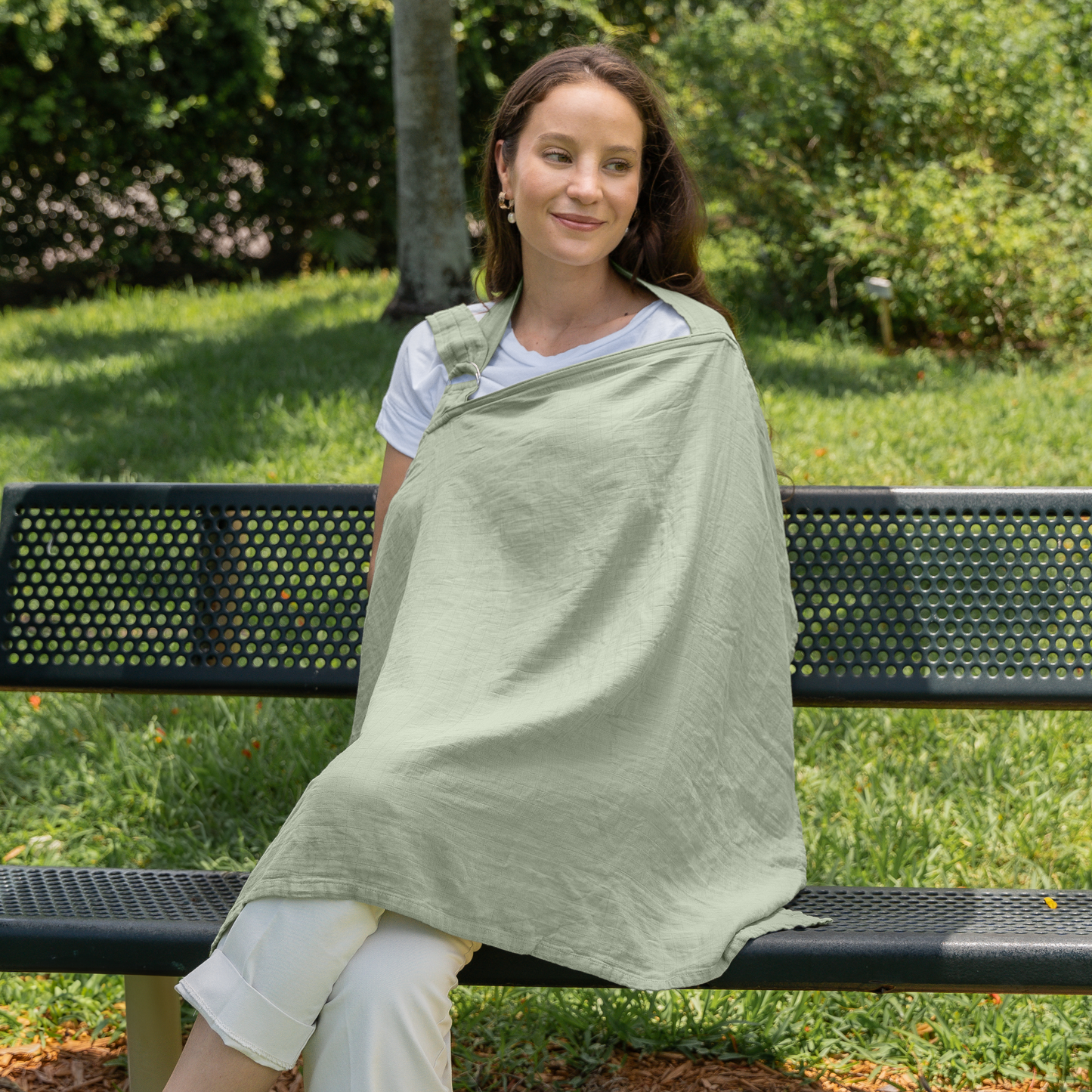 Comfy Cubs - Muslin Nursing Cover For Baby Breastfeeding By Comfy Cubs: Sage