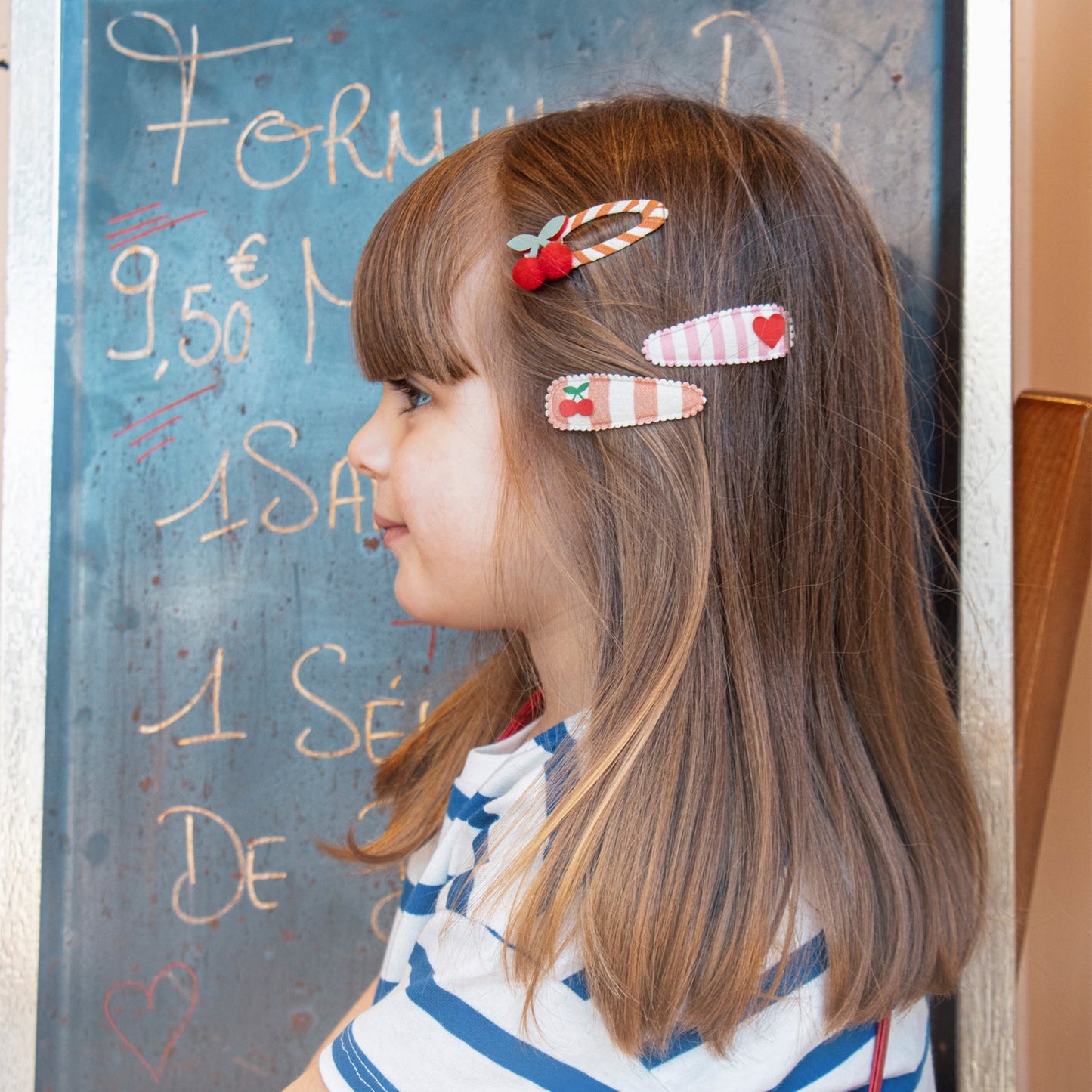 Rockahula - Cherry Stripe Fabric Clip Set