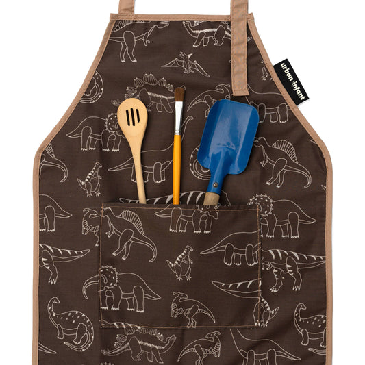 Urban Infant - Little Helper Kids Apron, Washable Cotton/Poly - Dinosaurs: SMALL