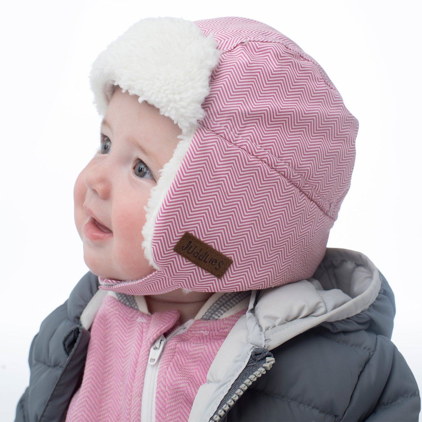 Juddlies Designs - Winter Hats - Herringbone Pink