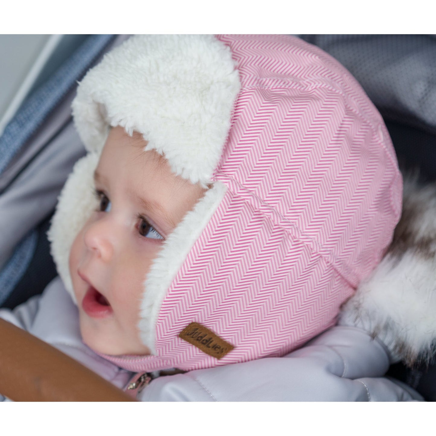 Juddlies Designs - Winter Hats - Herringbone Pink