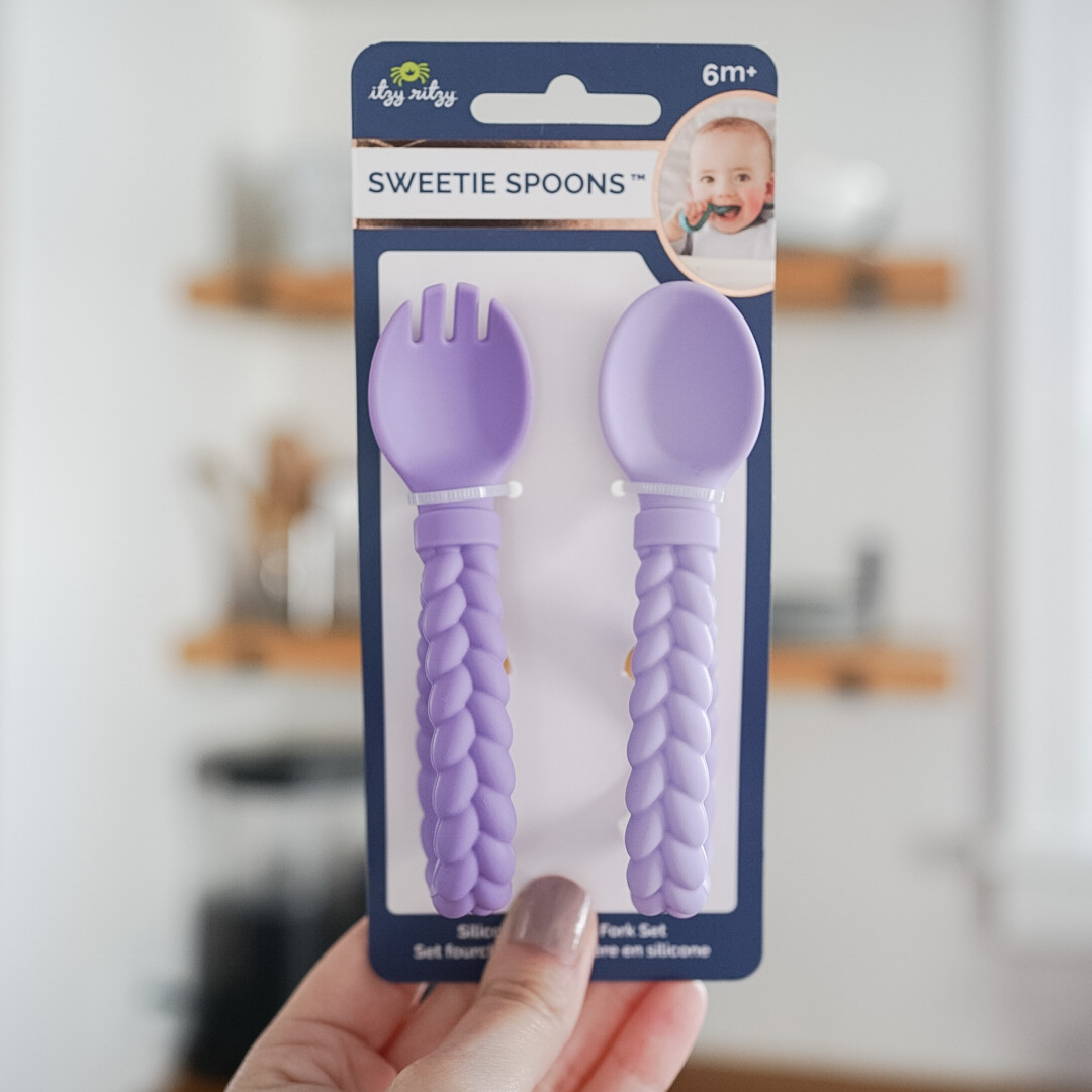 Itzy Ritzy - Sweetie Spoons™ Spoon + Fork Set: Buttercream + Toffee