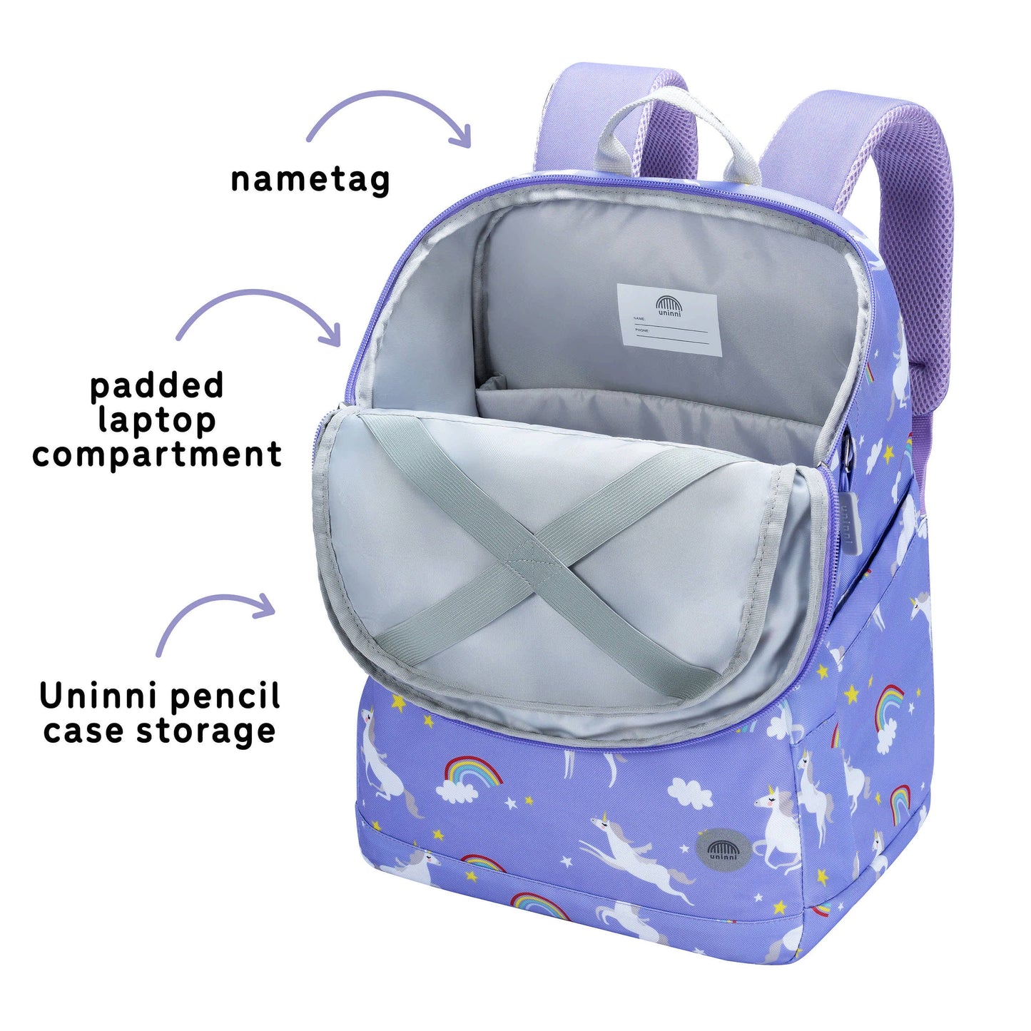 Uninni - Bailey Backpack - Rainbow Unicorn