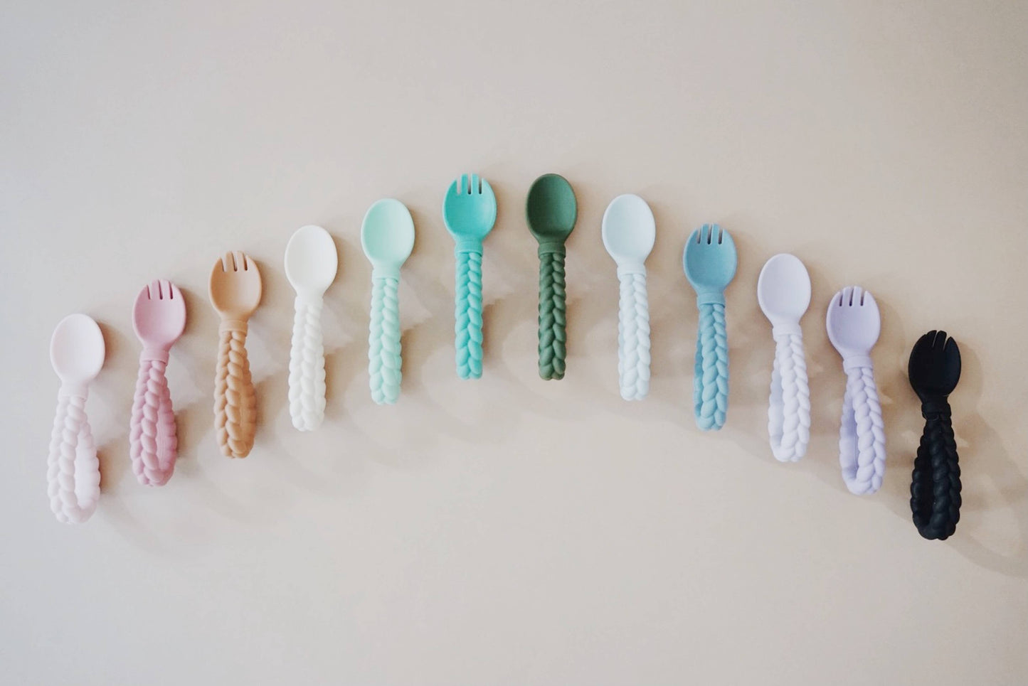 Itzy Ritzy - Sweetie Spoons™ Spoon + Fork Set: Buttercream + Toffee