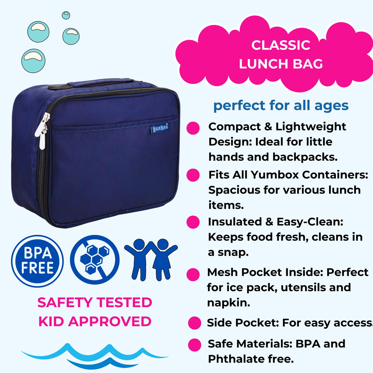 Yumbox - Spacious Classic Lunch Bag - Navy Blue