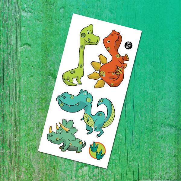 Pico Greeting Card + Temporary Tattoo - Dinosaur