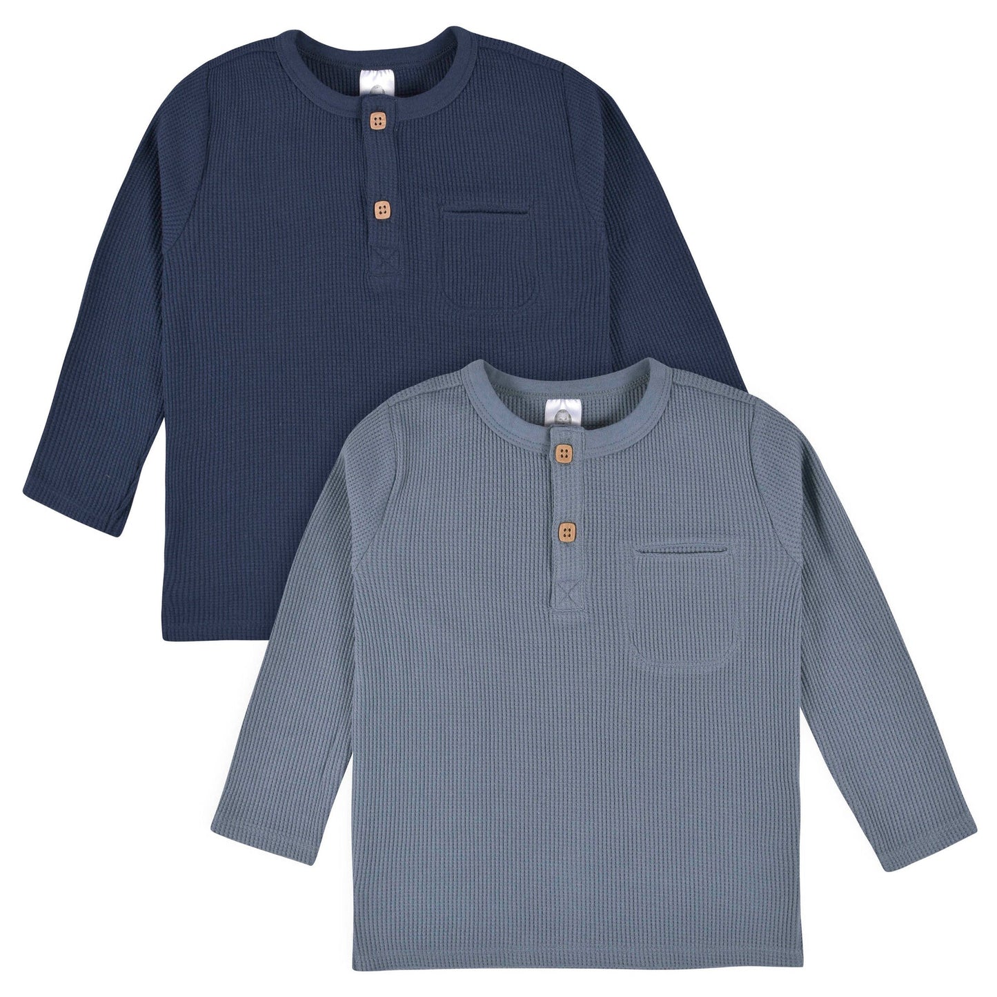 Gerber 2-Pack Boy Gray & Blue Waffle Knit