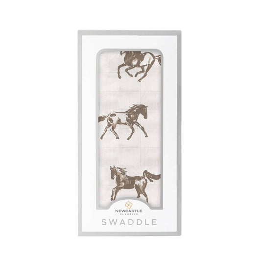 Newcastle Classics - Galloping Horses Bamboo Swaddle