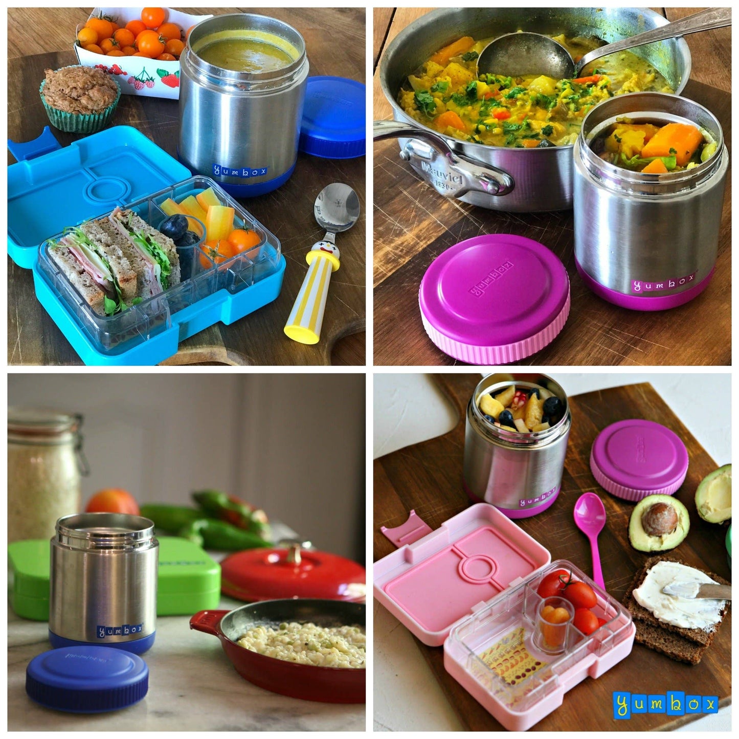 Yumbox - Thermal Food Jar for Hot Lunch - Zuppa with Spoon and Band Twilight Black- 14oz