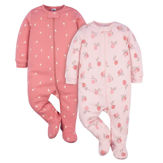 Gerber 2-Pack Baby Girl Sleep 'N Play in Pink