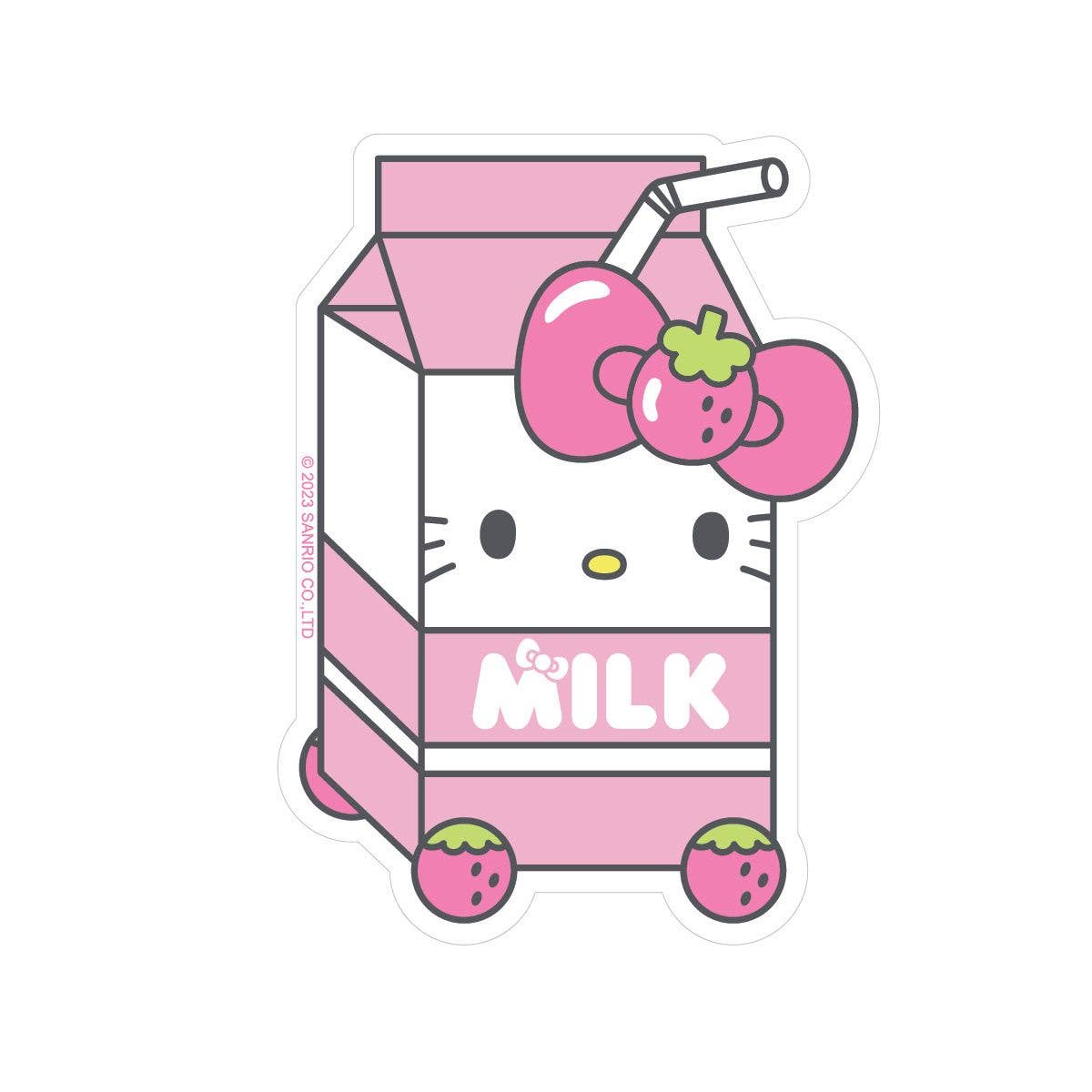 Pipsticks - Hello Kitty Strawberry Milk Vinyl Sticker