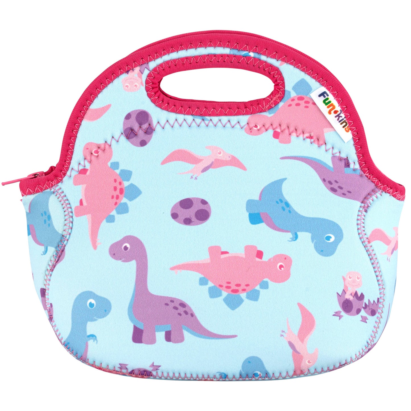 My Funkins - Small, Machine Washable Lunch Bag for Kids - Pink Dinos