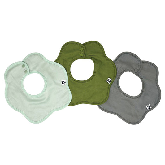 Tiny Twinkle- Kaffle Roundabout Drool Bibs 3 Pack - Sea Foam, Green, Grey