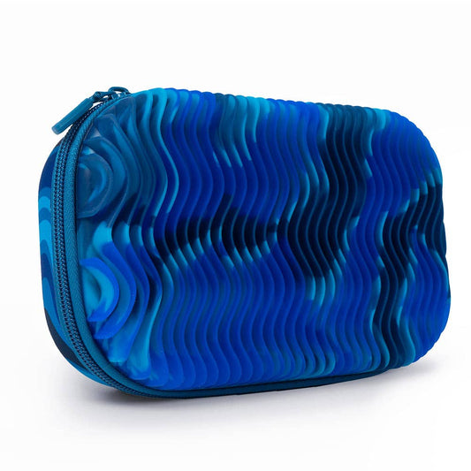 ZIPIT - ZIPIT Wavy Storage Box, Sensory Pencil Box: Blue