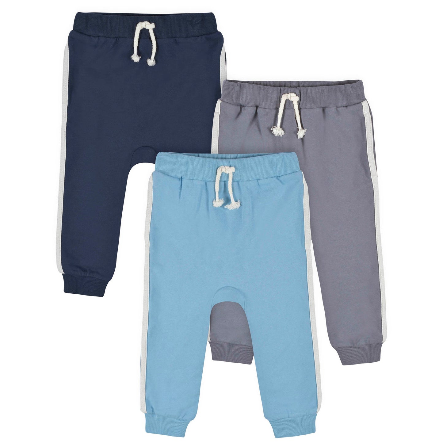 Gerber 3-Pack Boys Gray & Blue Joggers