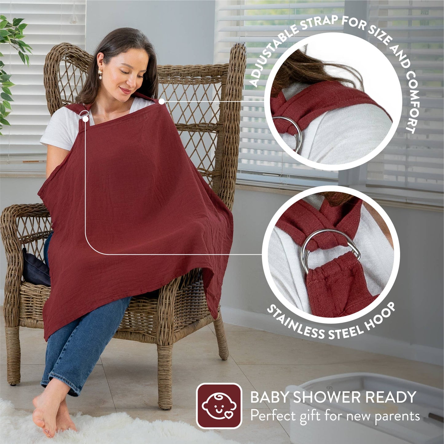 Comfy Cubs - Muslin Nursing Cover For Baby Breastfeeding By Comfy Cubs: Sage