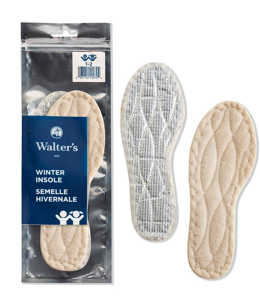 Walters Shoe Care - Kids Winter Insole Black Fleece: MED 1-2