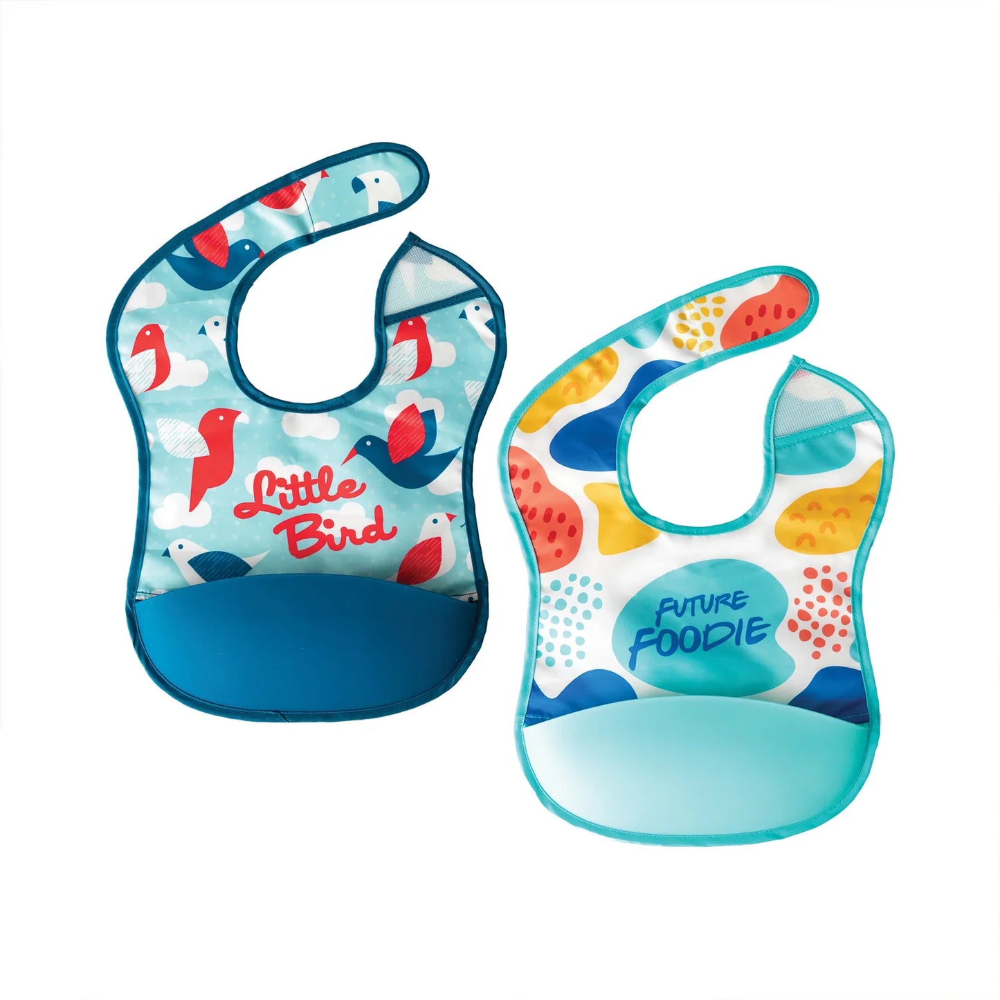 Tiny Twinkle-Mess-Proof Silicone Pocket Bib 2 Pack - Little Bird