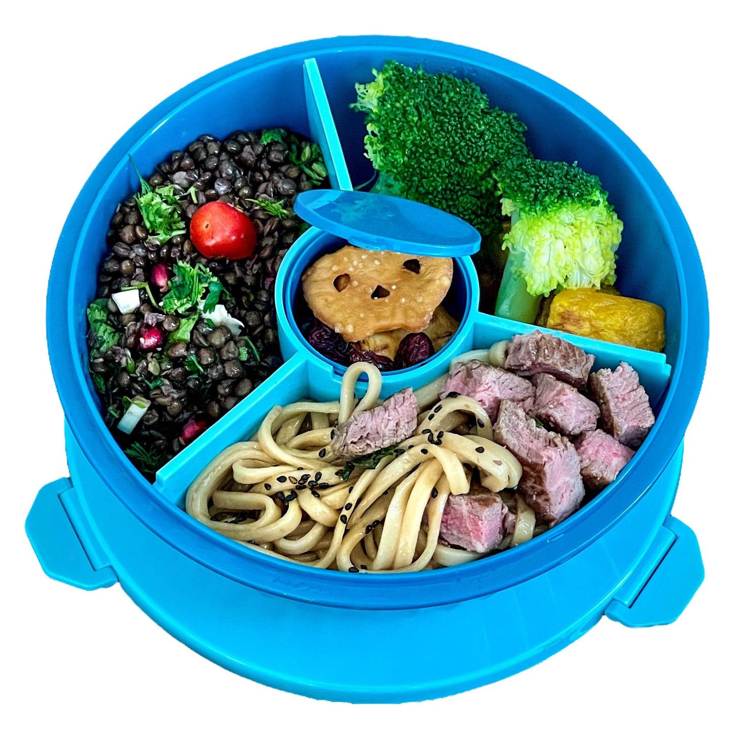 Yumbox - Poke Bowl with 3 Part Divider - Lagoon Blue