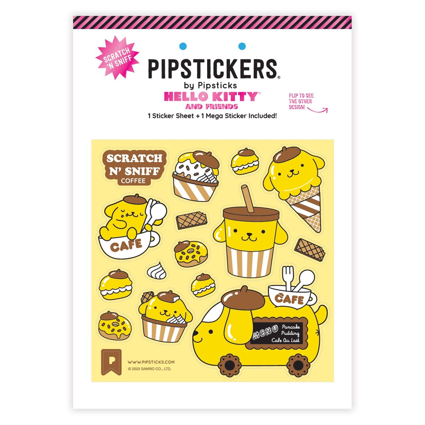 Pipsticks - Pompompurin Cafã© Cruiser Scratch 'N Sniff (2Ct) Stickers