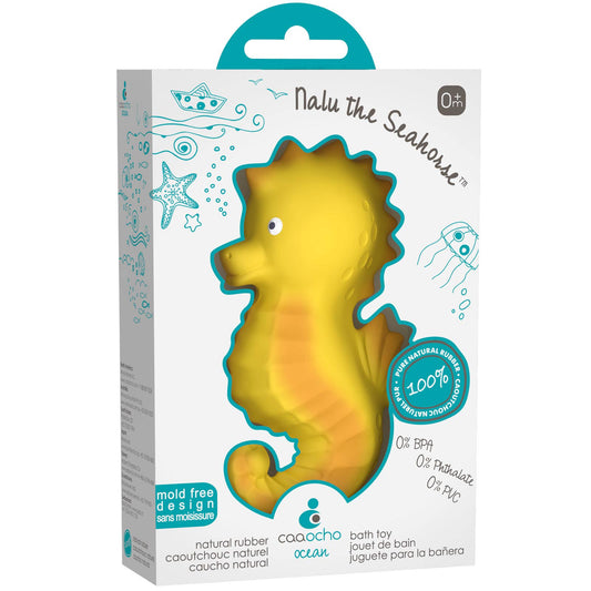 Caaocho Natural Rubber Toys - Seahorse Bath Toy Hole Free - 100% Pure Natural Rubber